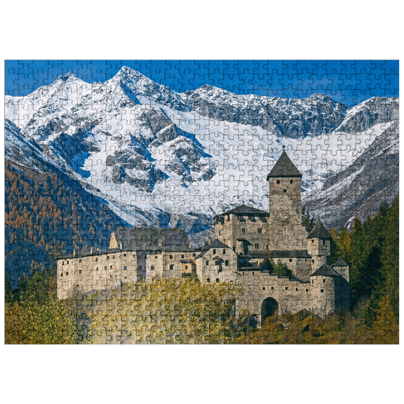 MyPuzzle - Castle Taufers In Sand In Taufers Against Schwarzenstein (3369m) - Premium 500 Piece Jigsaw Puzzle for Adults