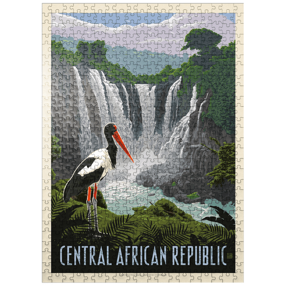 MyPuzzle - Central African Republic, Vintage Poster - Premium 500 Piece Jigsaw Puzzle for Adults