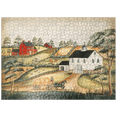 thumbnail image 1 of MyPuzzle - Charming Folk Art Farm Scene With Barn And Horses - Premium 500 Piece Jigsaw Puzzle for Adults, 1 of 6