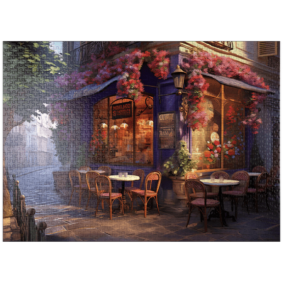 MyPuzzle - Charming Parisian Café Corner - Premium 1000 Piece Jigsaw Puzzle for Adults