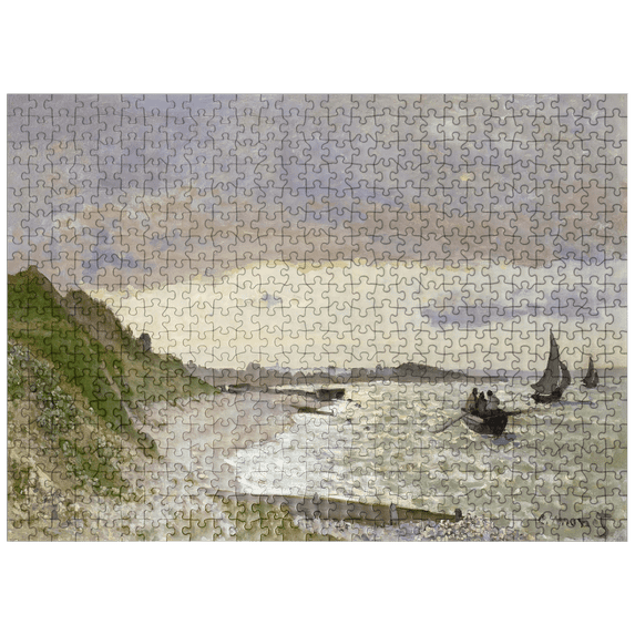 MyPuzzle - Claude Monets The Seashore At Sainte-Adresse 1864 - Premium 500 Piece Jigsaw Puzzle for Adults