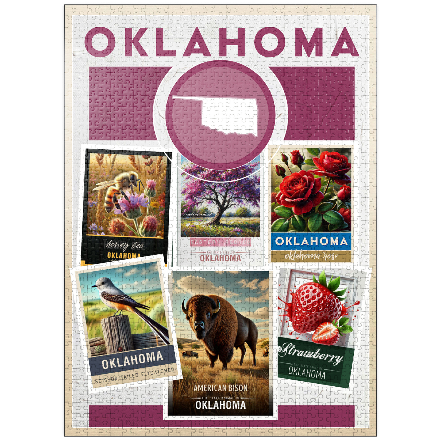 MyPuzzle - Collage: Oklahoma State Symbols - Premium 1000 Piece Jigsaw ...