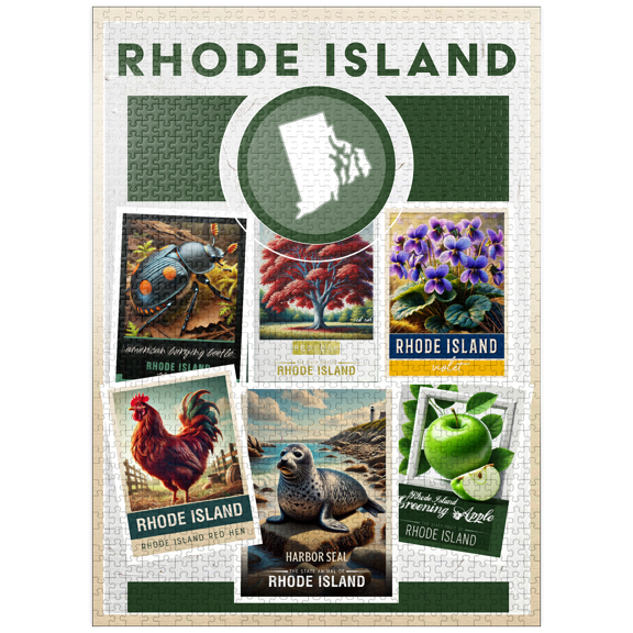 MyPuzzle - Collage: Rhode Island State Symbols - Premium 1000 Piece Jigsaw Puzzle for Adults
