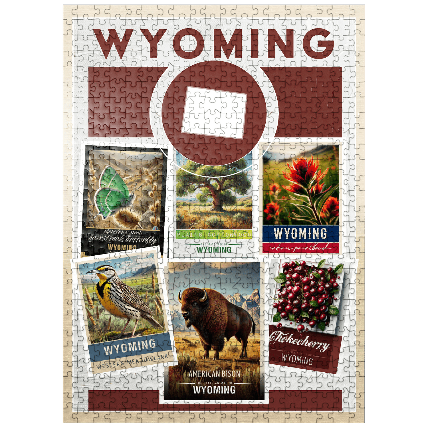 MyPuzzle - Collage: Wyoming State Symbols - Premium 500 Piece Jigsaw ...