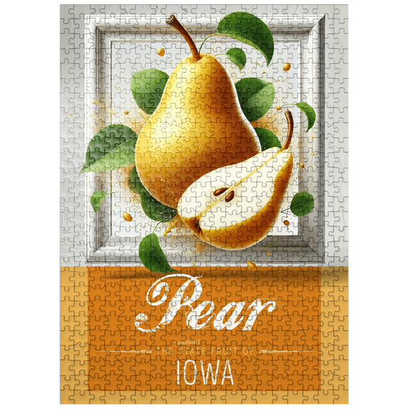 MyPuzzle - Colorful Fruits: Iowa, Pear - State Fruits Series - Premium 500 Piece Jigsaw Puzzle for Adults