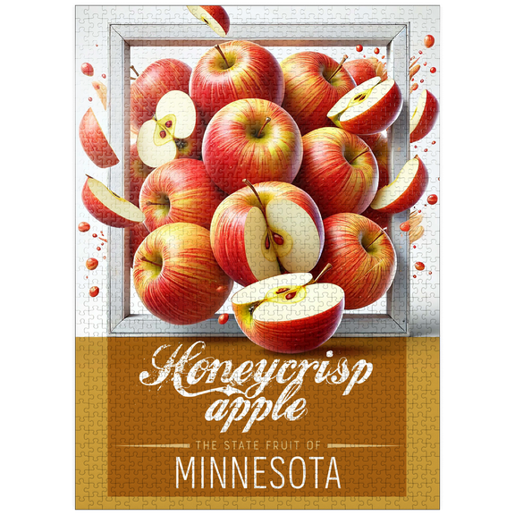 MyPuzzle - Colorful Fruits: Minnesota, Honeycrisp Apple - State Fruits Series - Premium 1000 Piece Jigsaw Puzzle for Adults
