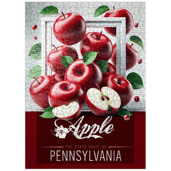 MyPuzzle - Colorful Fruits: Pennsylvania, Apple - State Fruits Series - Premium 500 Piece Jigsaw Puzzle for Adults