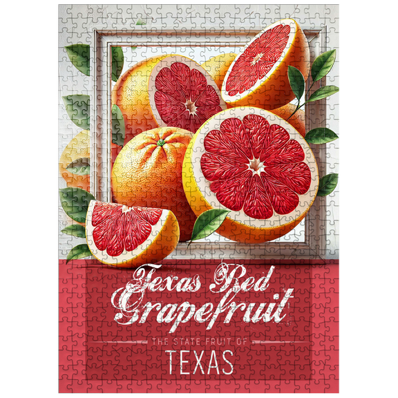 MyPuzzle - Colorful Fruits: Texas, Red Grapefruit - State Fruits Series - Premium 500 Piece Jigsaw Puzzle for Adults