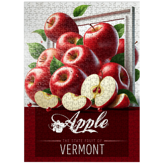 MyPuzzle - Colorful Fruits: Vermont, Apple - State Fruits Series - Premium 500 Piece Jigsaw Puzzle for Adults