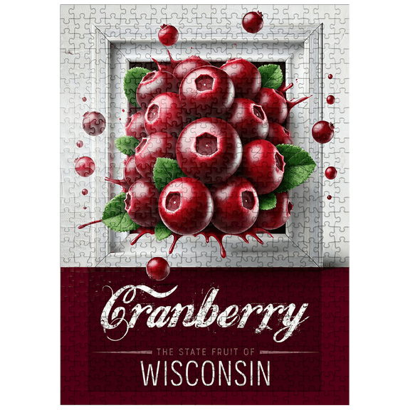 MyPuzzle - Colorful Fruits: Wisconsin, Cranberry - State Fruits Series - Premium 500 Piece Jigsaw Puzzle for Adults