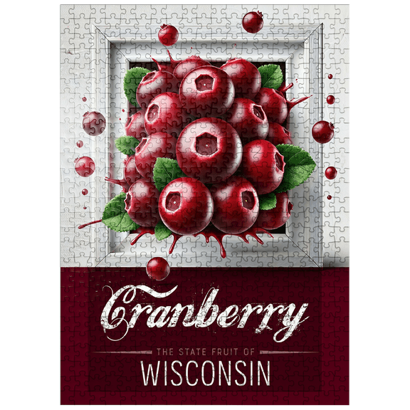 MyPuzzle - Colorful Fruits: Wisconsin, Cranberry - State Fruits Series - Premium 500 Piece Jigsaw Puzzle for Adults