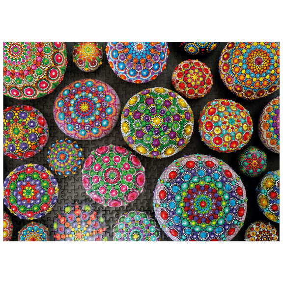 MyPuzzle - Colorful Mandala Stones - Rock Painting - Premium 500 Piece Jigsaw Puzzle for Adults