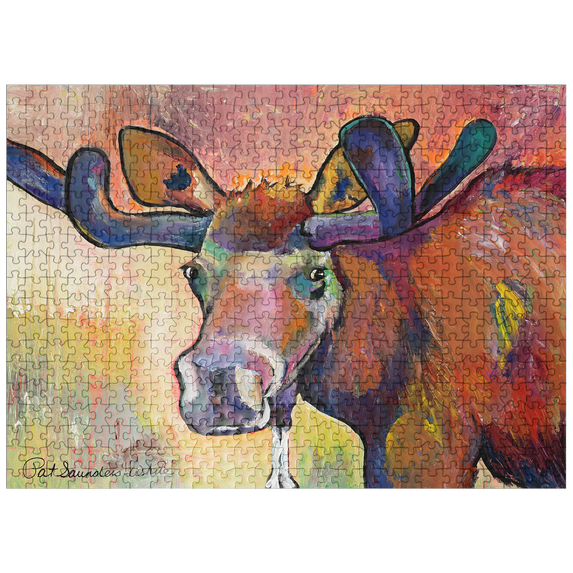 MyPuzzle - Colorful Moose Portrait In Abstract Style - Premium 500 Piece Jigsaw Puzzle for Adults