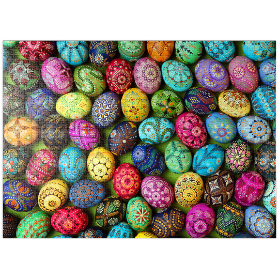 MyPuzzle - Colorful Painted Easter Eggs From Lithuania - Premium 1000 Piece Jigsaw Puzzle for Adults