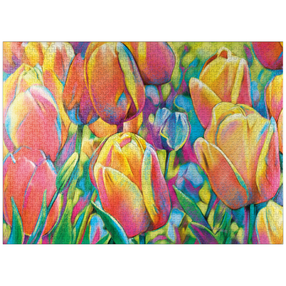 MyPuzzle - Colorful Tulips - Premium 1000 Piece Jigsaw Puzzle for Adults