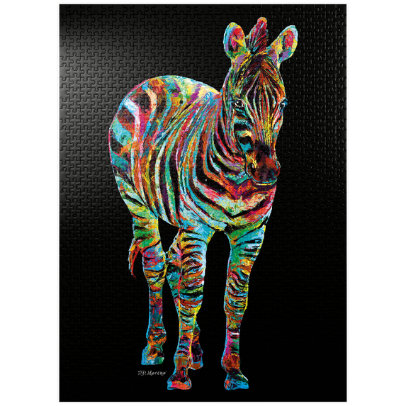 MyPuzzle - Colorful Zebra - Premium 1000 Piece Jigsaw Puzzle for Adults