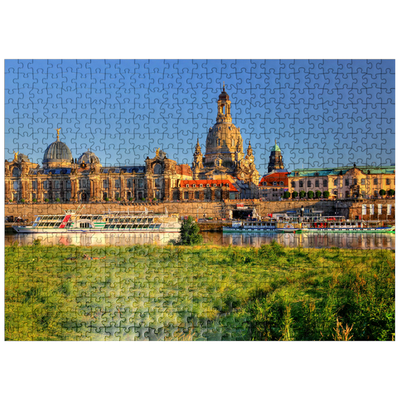 MyPuzzle - Elbe And Brühl Terrace With Academy Of Arts And Frauenkirche, Dresden - Premium 500 Piece Jigsaw Puzzle for Adults