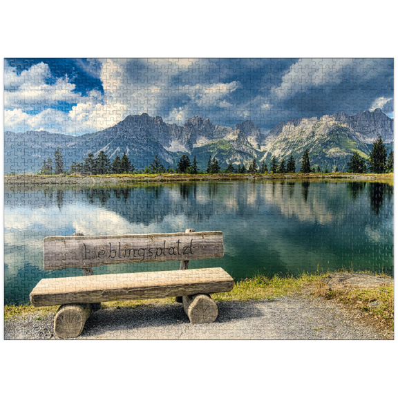 MyPuzzle - Favorite Place At The Wilder Kaiser, Austria, Tyrol - Kaisergebirge, Astbergsee - Premium 1000 Piece Jigsaw Puzzle for Adults