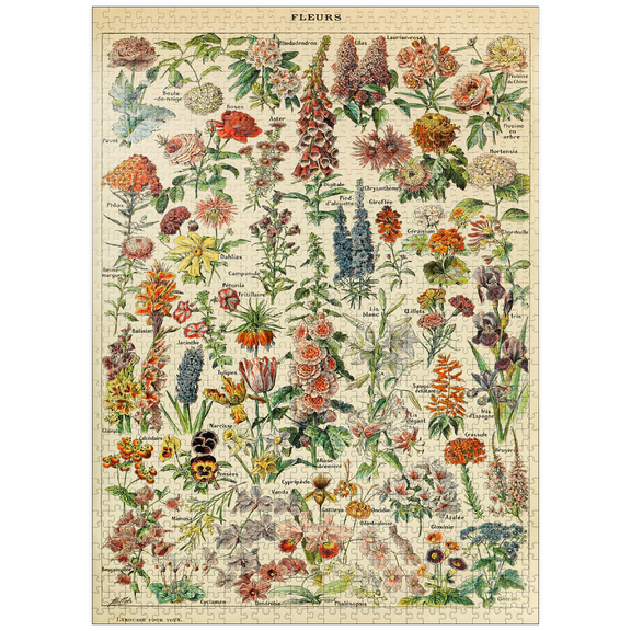 MyPuzzle - Fleurs - Flowers For All, Vintage Art Poster, Adolphe Millot - Premium 1000 Piece Jigsaw Puzzle for Adults