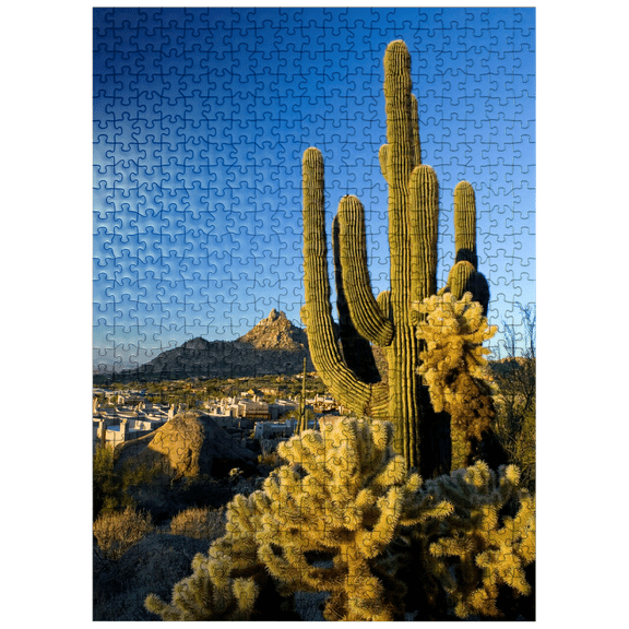 MyPuzzle - Four Seasons Hotel Complex With Pinnacle Peak, Scottsdale, Arizona, USA - Premium 500 Piece Jigsaw Puzzle for Adults