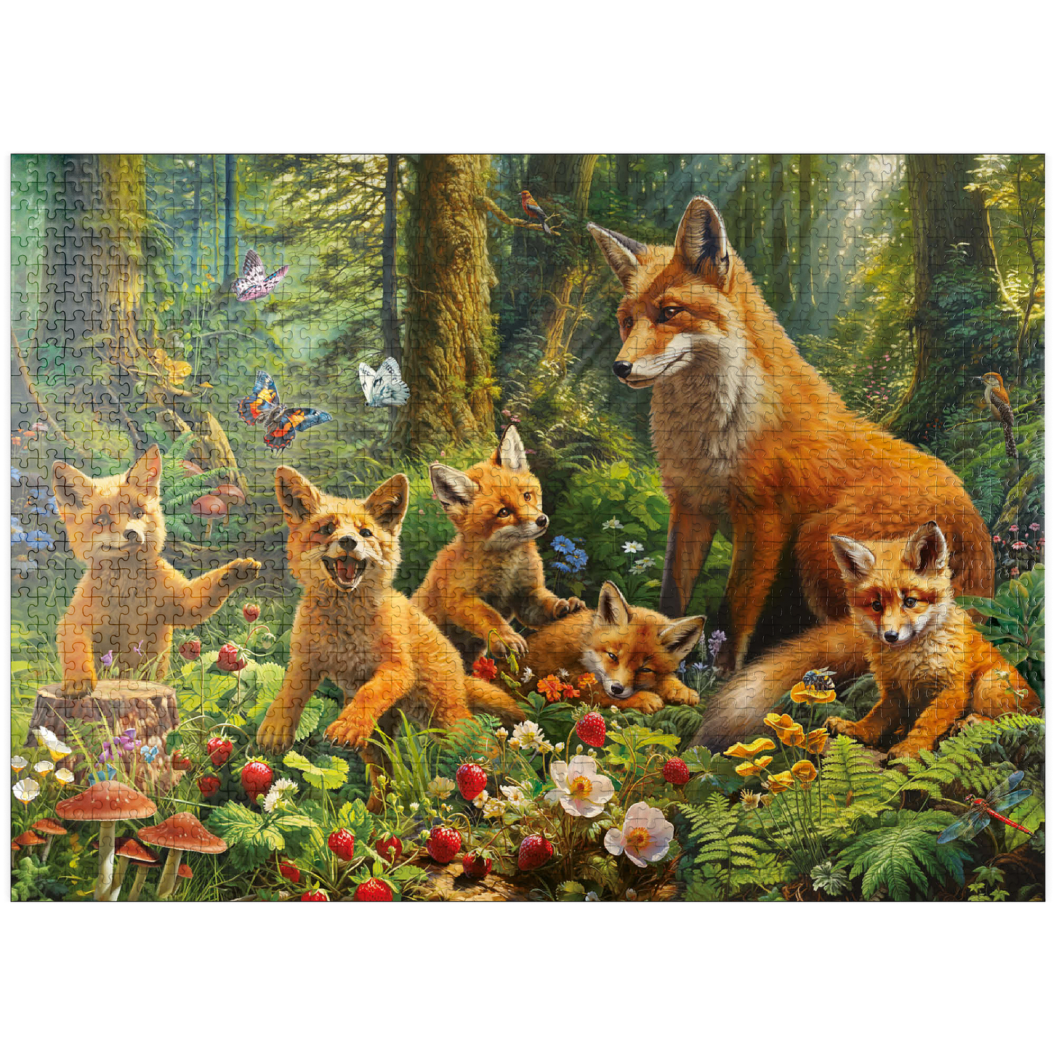 MyPuzzle - Fox Family - Premium 1000 Piece Jigsaw Puzzle for Adults