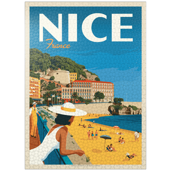 MyPuzzle - France: Nice, Vintage Poster - Premium 1000 Piece Jigsaw Puzzle for Adults