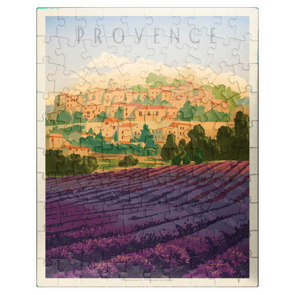 MyPuzzle - France: Provence In The Afternoon, Vintage Poster - Premium 100 Piece Jigsaw Puzzle for Adults