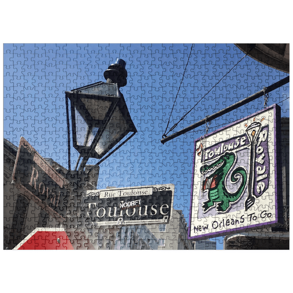 MyPuzzle - French Quarter Intersection- New Orleans, Louisianna - Premium 500 Piece Jigsaw Puzzle for Adults