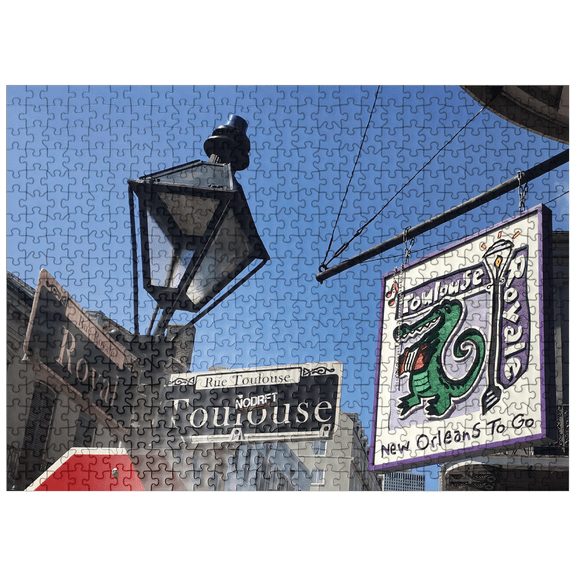 MyPuzzle - French Quarter Intersection- New Orleans, Louisianna - Premium 500 Piece Jigsaw Puzzle for Adults