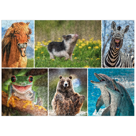 MyPuzzle - Funny Animals - Collage No. 3 - Premium 500 Piece Jigsaw Puzzle for Adults