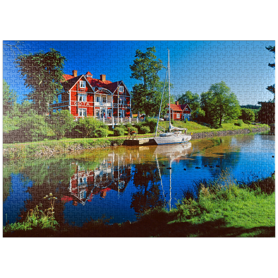 MyPuzzle - Göta Hotel By The Göta Canal, Borensberg, Östergötland, Sweden - Premium 1000 Piece Jigsaw Puzzle for Adults