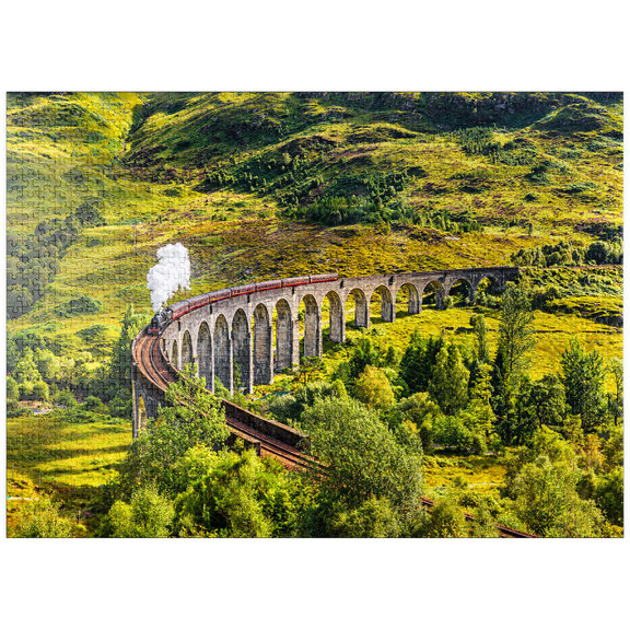 MyPuzzle - Glenfinnan Railway Viaduct With Jacobite Steam Train Scotland - Premium 1000 Piece Jigsaw Puzzle for Adults