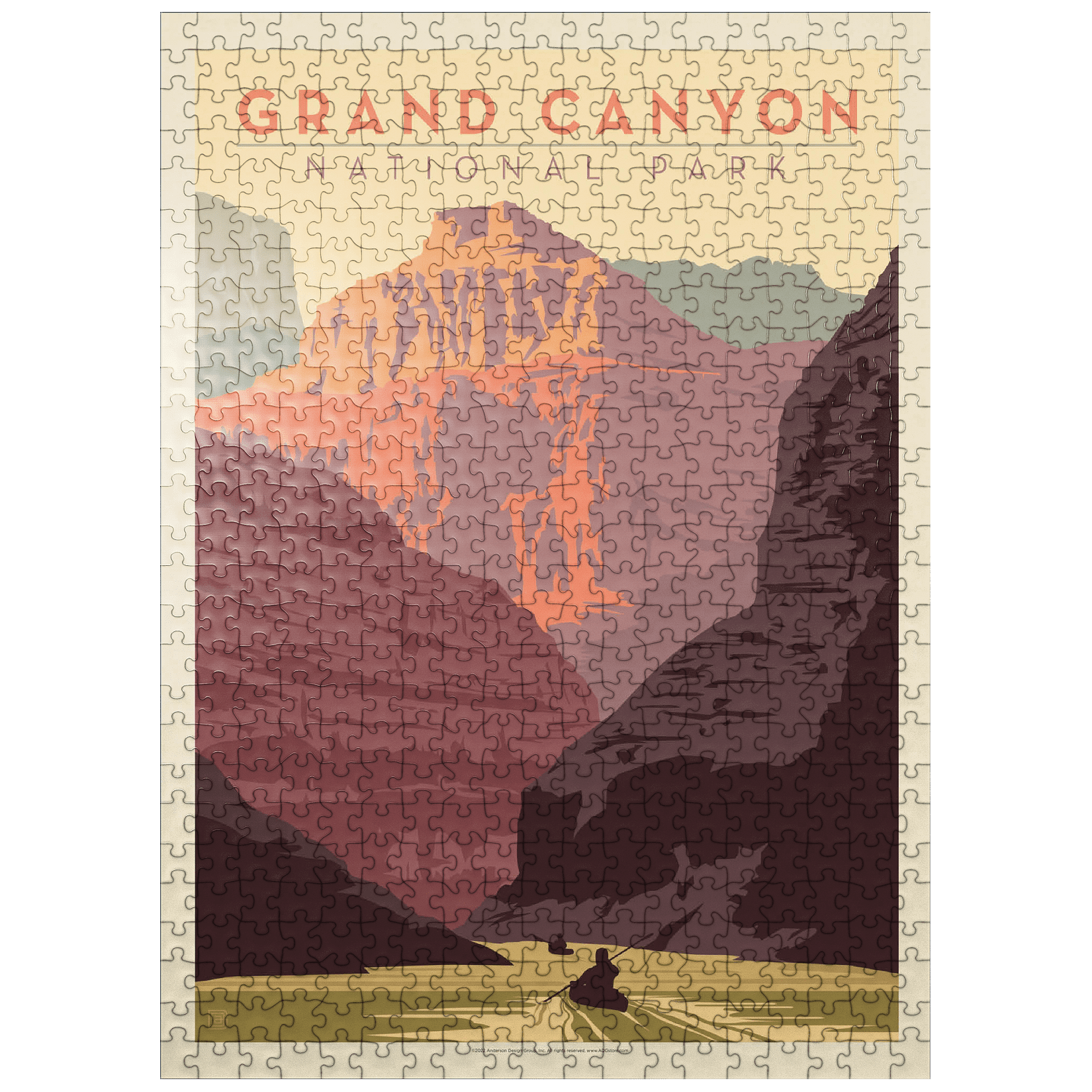 MyPuzzle 1000 Teile Puzzle – Indiana Dunes National Park Mit Rotflügel-Amseln, Vintage Poster Design