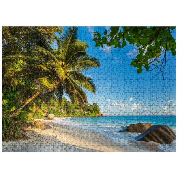 MyPuzzle - Granite Rocks At Carana Beach In Carana Bay, Seychelles - Premium 500 Piece Jigsaw Puzzle for Adults