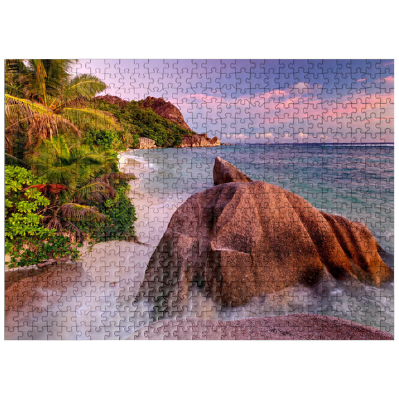 MyPuzzle - Granite Rocks On The Beach Anse Source D' Argent, La Digue Island, Seychelles - Premium 500 Piece Jigsaw Puzzle for Adults