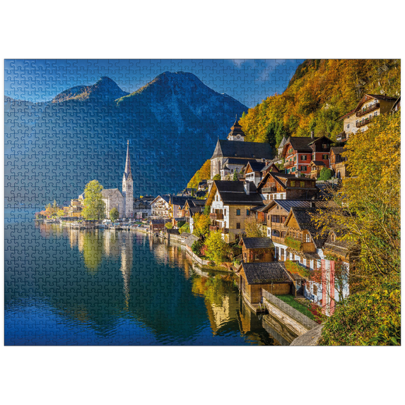 MyPuzzle - Hallstatt In Austria, Lake Hallstatt, Unesco World Heritage Site - Premium 1000 Piece Jigsaw Puzzle for Adults