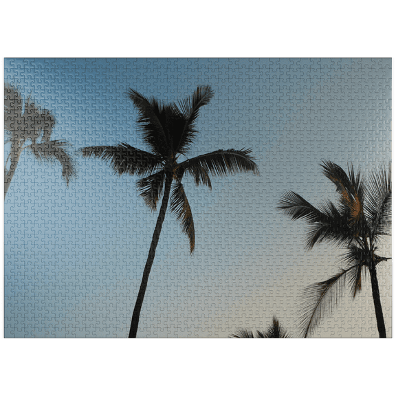 MyPuzzle - Hawaii, The Big Island: Palm Trees At Dusk - Premium 1000 Piece Jigsaw Puzzle for Adults