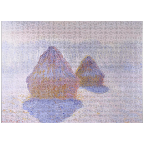 MyPuzzle - Haystacks Effect Of Snow And Sun 1891 By Claude Monet - Premium 1000 Piece Jigsaw Puzzle for Adults