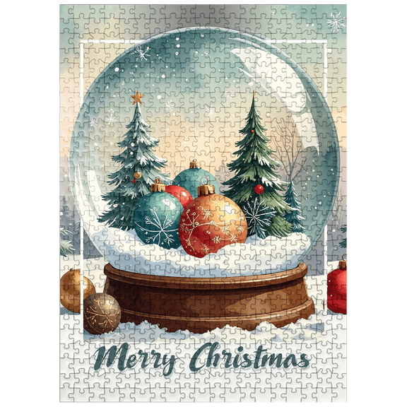MyPuzzle - Holiday Ornaments, Christmas Snow Globe - Premium 500 Piece Jigsaw Puzzle for Adults