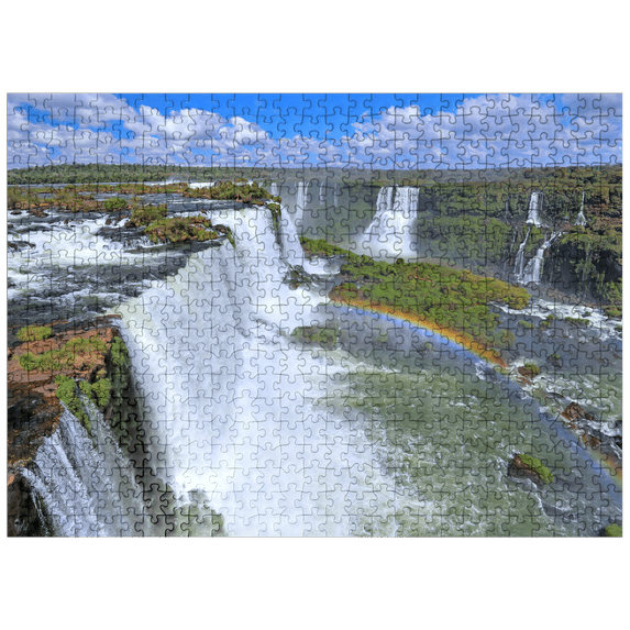 MyPuzzle - Iguazú Waterfalls With Rainbow, Paraná, Brazil - Premium 500 Piece Jigsaw Puzzle for Adults