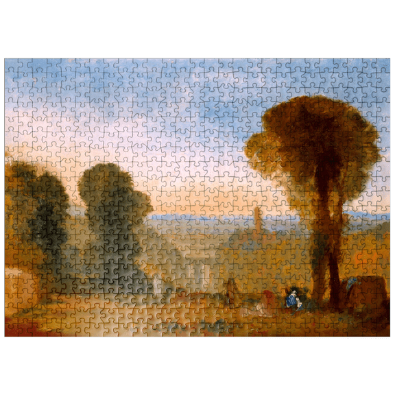 MyPuzzle - Italian Landscape With Bridge And Tower - Premium 500 Piece Jigsaw Puzzle for Adults