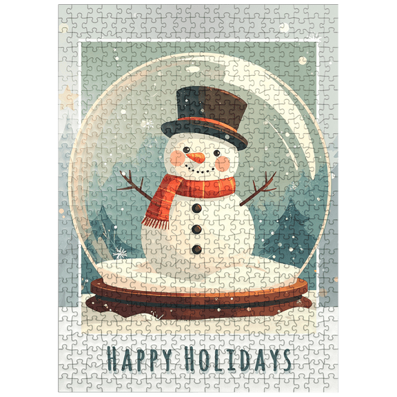 MyPuzzle - Jolly Snowman, Christmas Snow Globe - Premium 500 Piece Jigsaw Puzzle for Adults