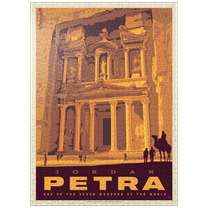 MyPuzzle - Jordan: Petra, Vintage Poster - Premium 1000 Piece Jigsaw Puzzle for Adults