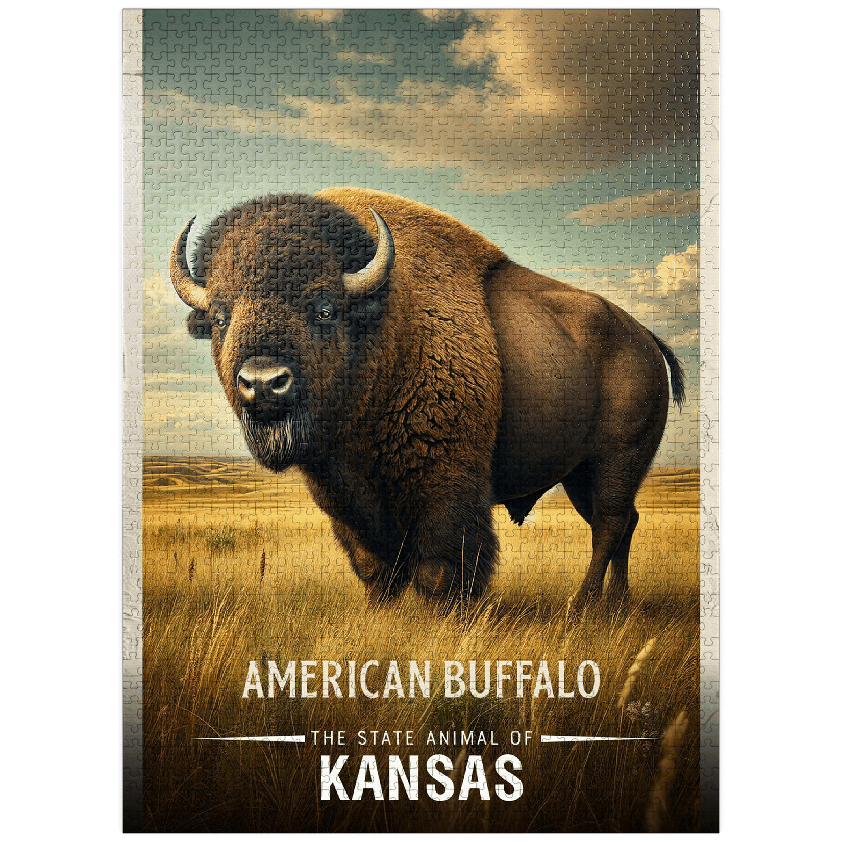 MyPuzzle - Kansas, American Buffalo: State Animals Series - Premium ...