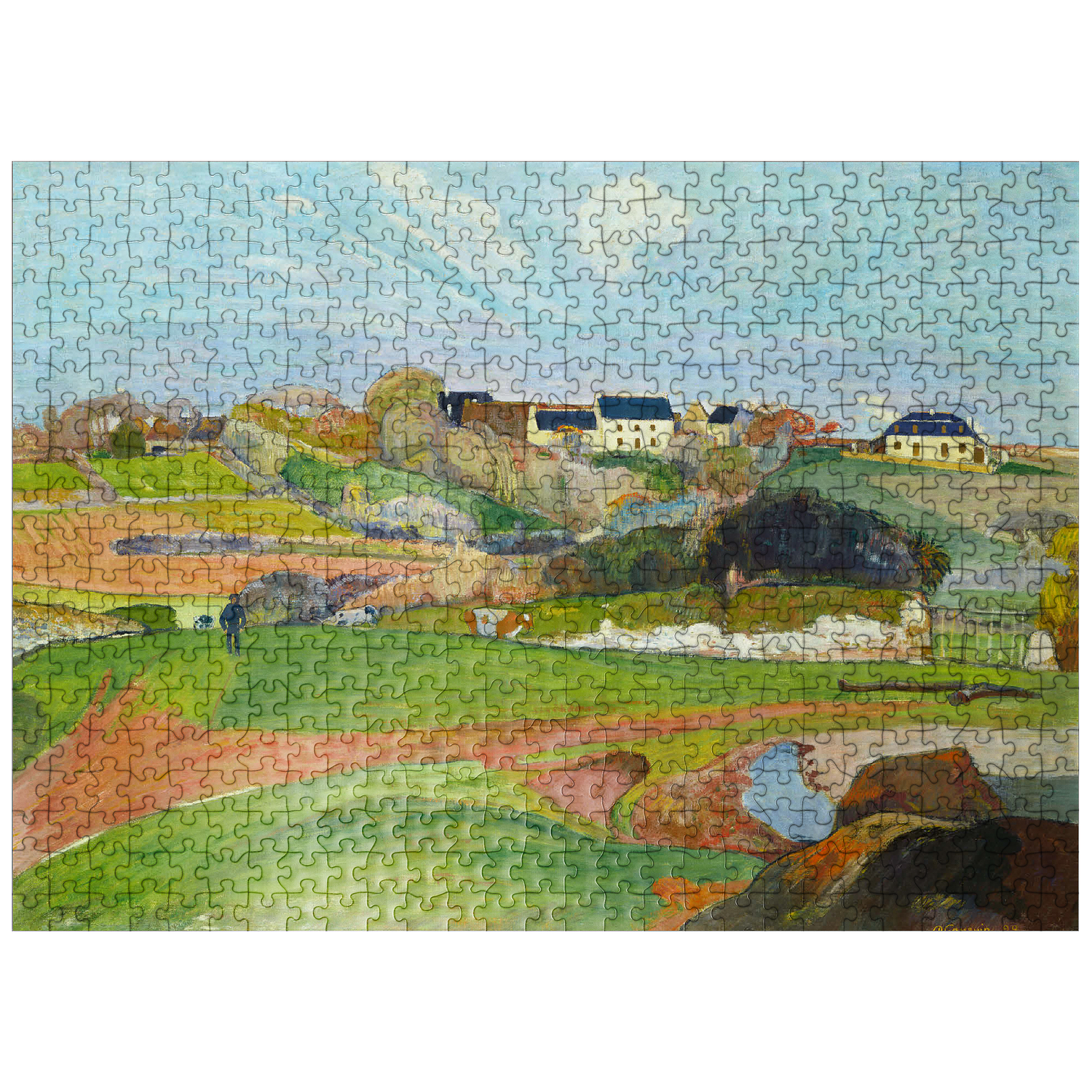 MyPuzzle - Landscape At Le Pouldu 1890 By Paul Gauguin - Premium 500 Piece Jigsaw Puzzle for Adults
