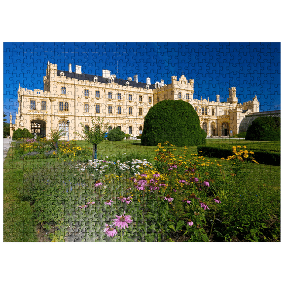 MyPuzzle - Lednice Neo-Gothic Chateau: Iconic Palm House In Jihomoravsky Kraj, Czech Republic - Premium 500 Piece Jigsaw Puzzle for Adults