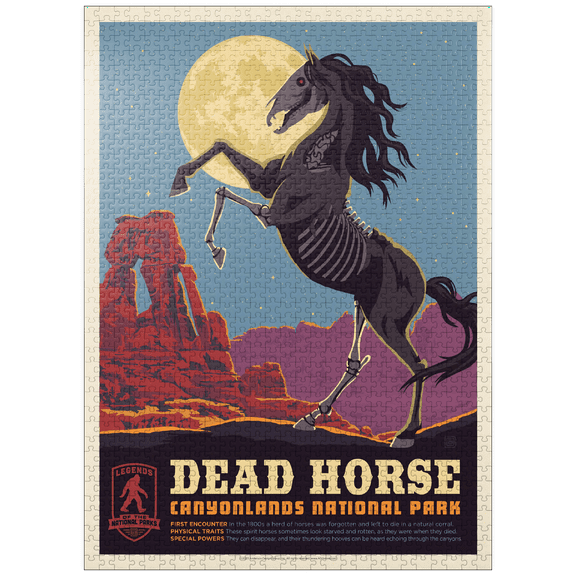 MyPuzzle - Legends Of The National Parks: Canyonlands' Dead Horse, Vintage Poster - Premium 1000 Piece Jigsaw Puzzle for Adults