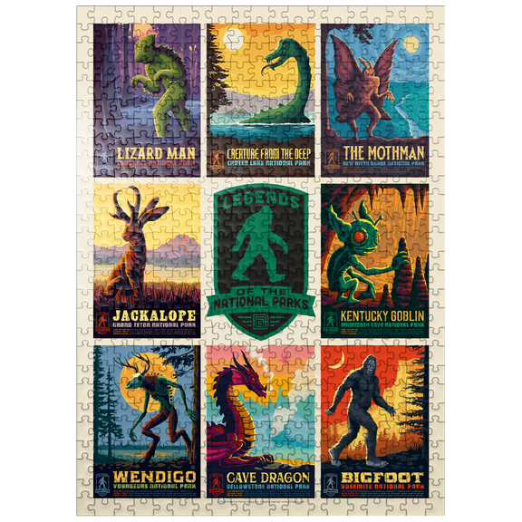 MyPuzzle - Legends Of The National Parks: Multi-Image Print - Edition 1, Vintage Poster - Premium 500 Piece Jigsaw Puzzle for Adults
