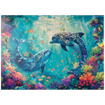 thumbnail image 1 of MyPuzzle - Leopard Dolphins On The Coral Reef - Fantasy Animals In The Underwater World - Premium 1000 Piece Jigsaw Puzzle for Adults, 1 of 6