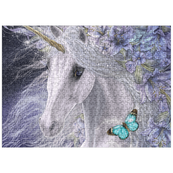 MyPuzzle - Lillicorn Floral Unicorn - Laurie Prindle - Premium 500 Piece Jigsaw Puzzle for Adults